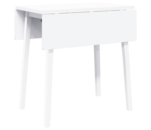 Mesa de comedor de madera maciza de caucho blanco