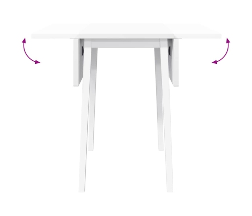 Mesa de comedor de madera maciza de caucho blanco