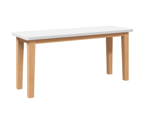 Banco 90 cm madera maciza caucho blanco