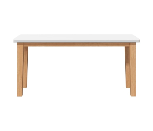 Banco 90 cm madera maciza caucho blanco