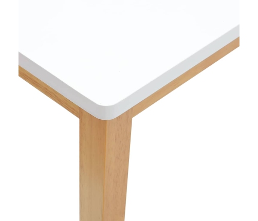 Banco 90 cm madera maciza caucho blanco