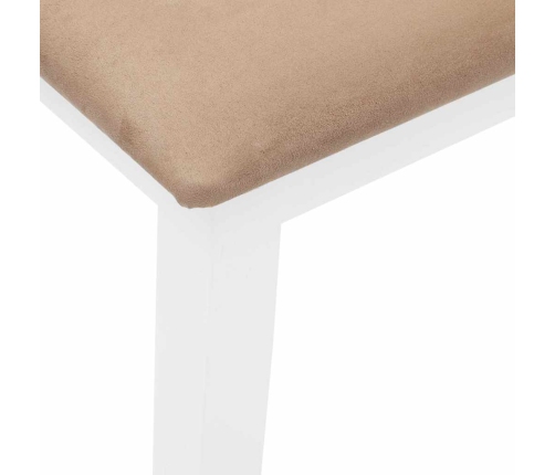 Banco 90 cm madera maciza caucho blanco