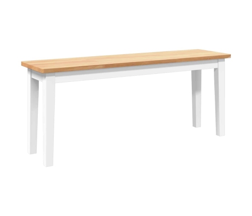 Banco 110 cm madera maciza caucho blanco