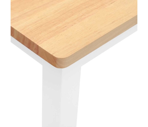 Banco 110 cm madera maciza caucho blanco