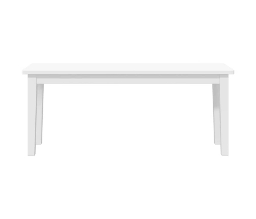 Banco 110 cm madera maciza caucho blanco