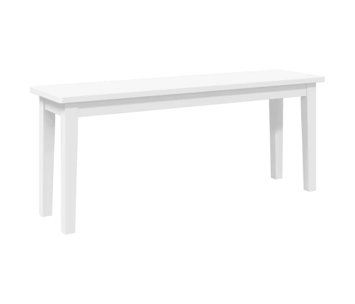 Banco 110 cm madera maciza caucho blanco