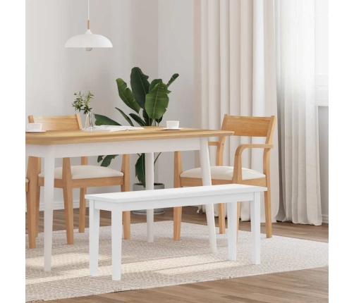 Banco 110 cm madera maciza caucho blanco