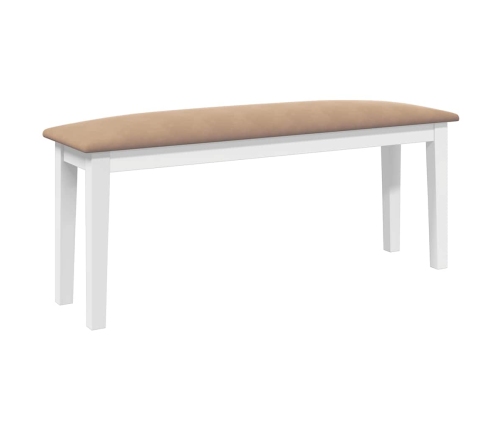 Banco 110 cm madera maciza caucho blanco