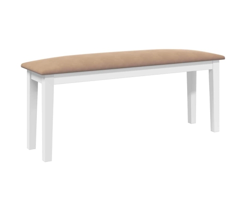 Banco 110 cm madera maciza caucho blanco