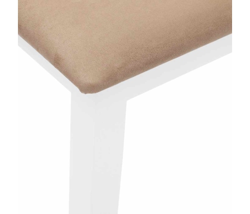 Banco 110 cm madera maciza caucho blanco