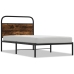 Estructura de cama sin colchón 100x200 cm madera roble ahumado