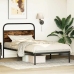 Estructura de cama sin colchón 100x200 cm madera roble ahumado