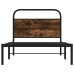 Estructura de cama sin colchón 100x200 cm madera roble ahumado