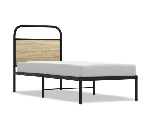 Estructura de cama sin colchón 80x200 cm madera roble Sonoma