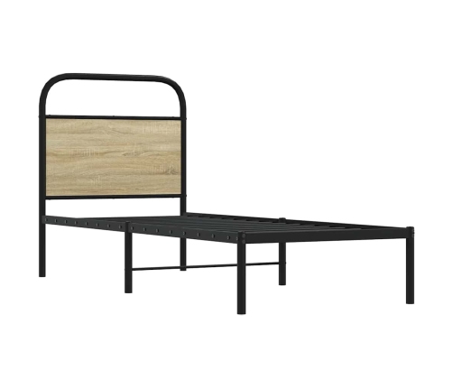 Estructura de cama sin colchón 80x200 cm madera roble Sonoma