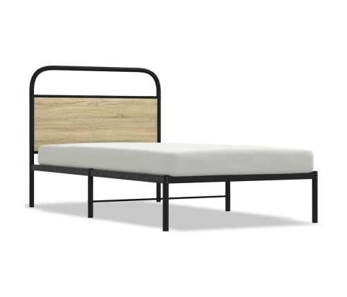 Estructura de cama sin colchón 100x190 cm madera roble Sonoma