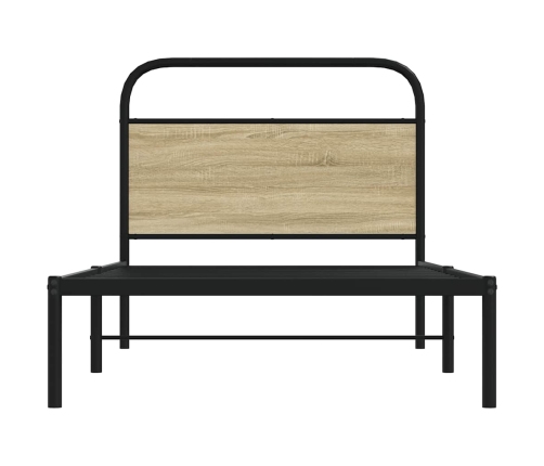 Estructura de cama sin colchón 100x190 cm madera roble Sonoma