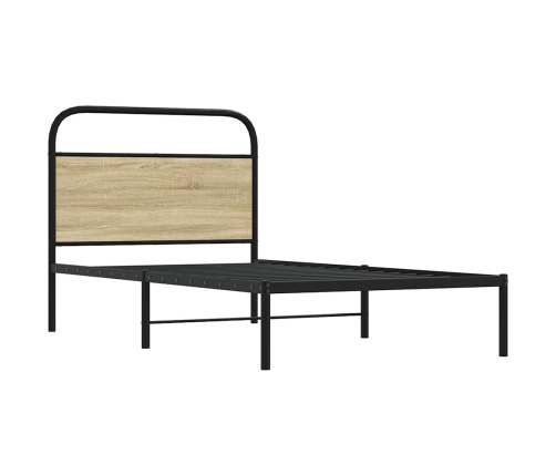 Estructura de cama sin colchón 100x190 cm madera roble Sonoma