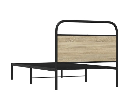 Estructura de cama sin colchón 100x190 cm madera roble Sonoma