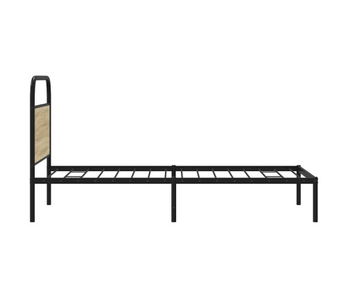 Estructura de cama sin colchón 107x203 cm madera roble Sonoma