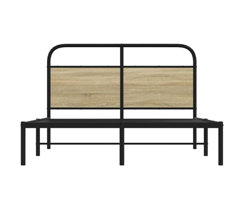 Estructura de cama sin colchón 140x190 cm madera roble Sonoma