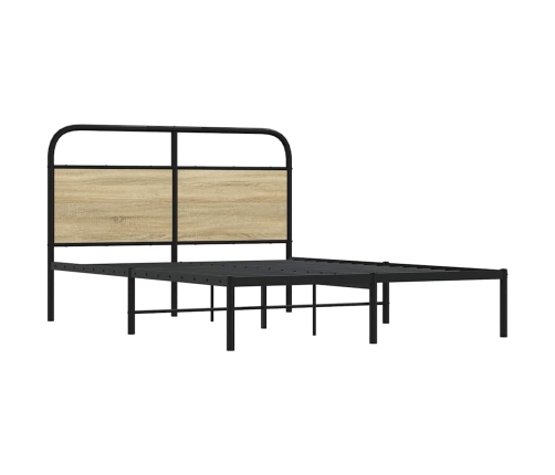 Estructura de cama sin colchón 140x190 cm madera roble Sonoma