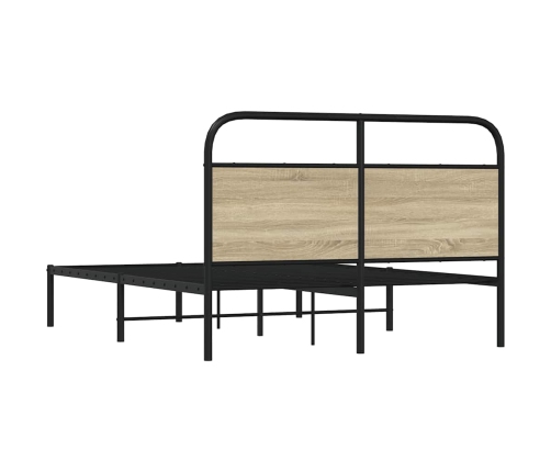 Estructura de cama sin colchón 140x190 cm madera roble Sonoma