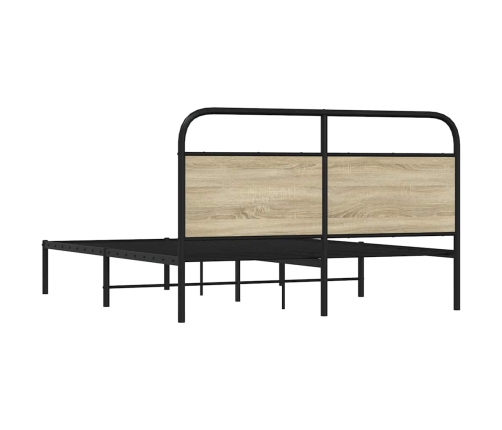 Estructura de cama sin colchón 160x200 cm madera roble Sonoma