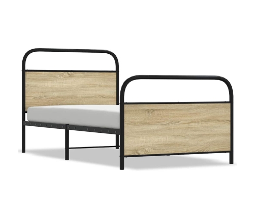 Estructura de cama sin colchón 90x190 cm madera roble Sonoma