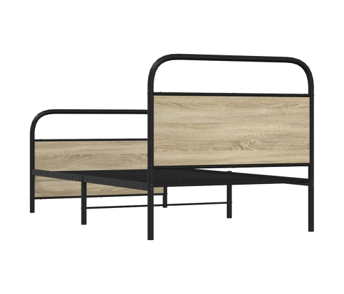 Estructura de cama sin colchón 90x190 cm madera roble Sonoma