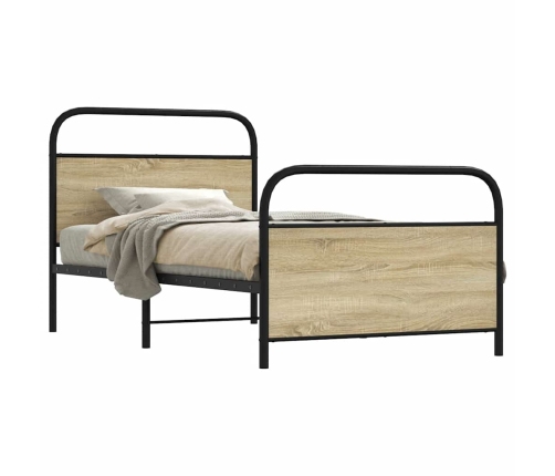 Estructura de cama sin colchón 90x190 cm madera roble Sonoma