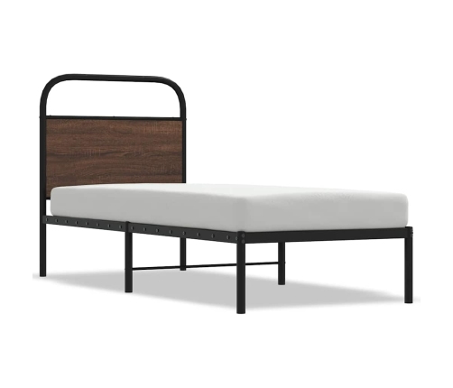 Estructura de cama sin colchón 75x190 cm madera marrón roble