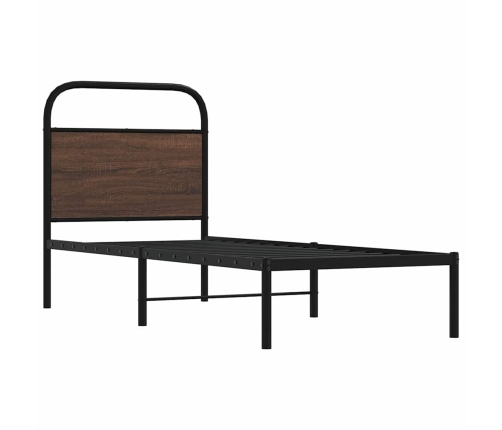 Estructura de cama sin colchón 75x190 cm madera marrón roble