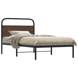 Estructura de cama sin colchón 100x190 cm madera marrón roble