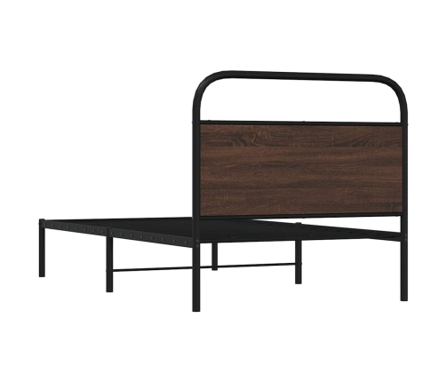 Estructura de cama sin colchón 107x203 cm madera marrón roble