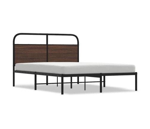 Estructura de cama sin colchón 135x190 cm madera marrón roble