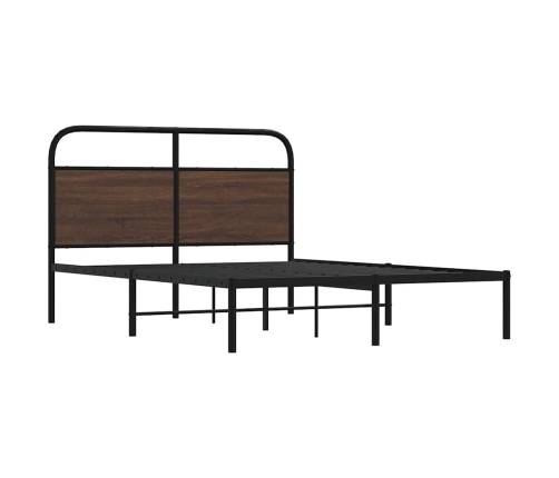 Estructura de cama sin colchón 135x190 cm madera marrón roble