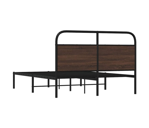 Estructura de cama sin colchón 135x190 cm madera marrón roble