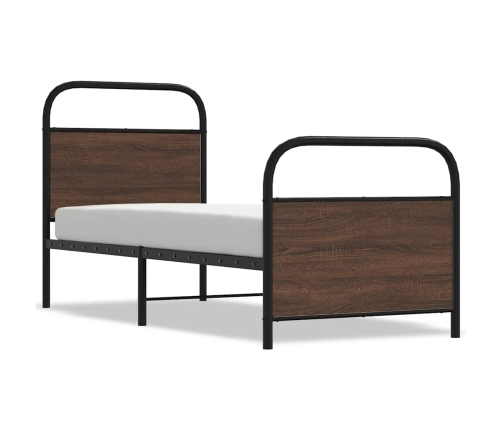 Estructura de cama sin colchón 75x190 cm madera marrón roble
