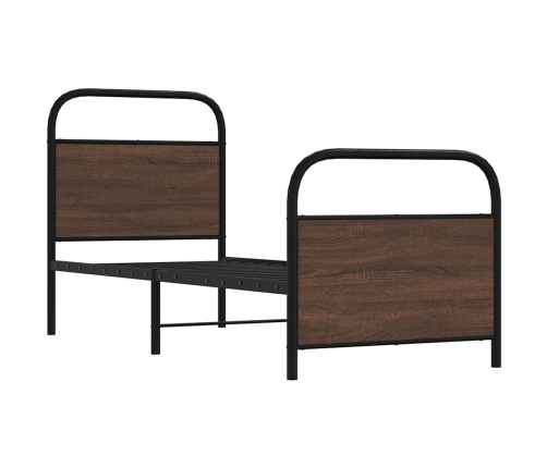 Estructura de cama sin colchón 75x190 cm madera marrón roble