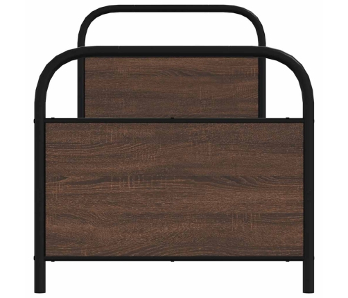Estructura de cama sin colchón 75x190 cm madera marrón roble