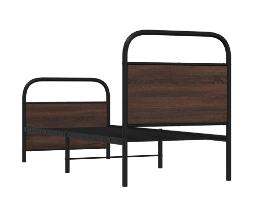 Estructura de cama sin colchón 75x190 cm madera marrón roble