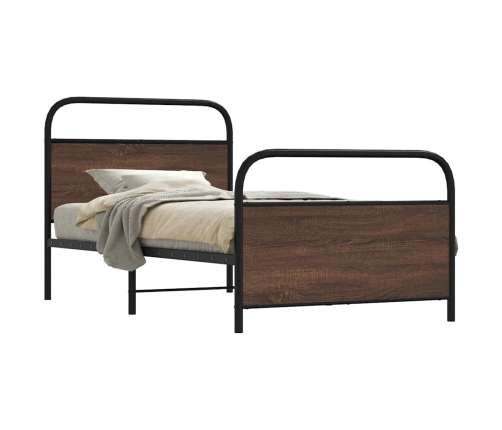 Estructura de cama sin colchón 90x190 cm madera marrón roble