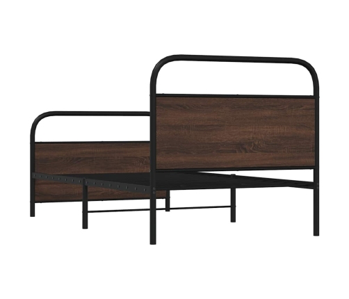 Estructura de cama sin colchón 107x203 cm madera marrón roble