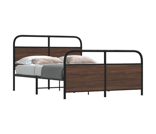 Estructura de cama sin colchón 120x190 cm madera marrón roble