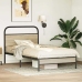 Estructura de cama sin colchón 90x190 cm madera roble ahumado