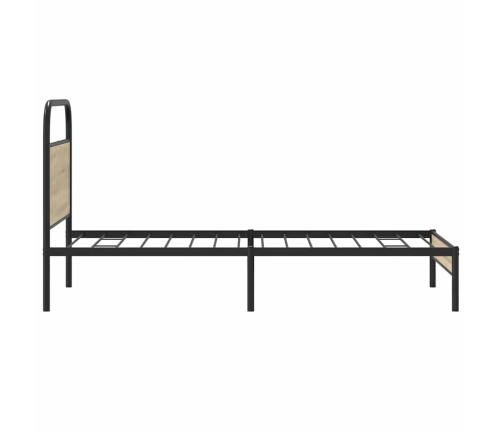 Estructura de cama sin colchón 90x190 cm madera roble ahumado
