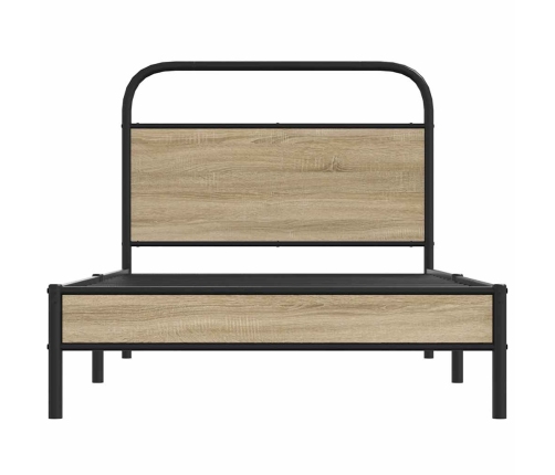 Estructura cama sin colchón 107x203 cm madera roble ahumado