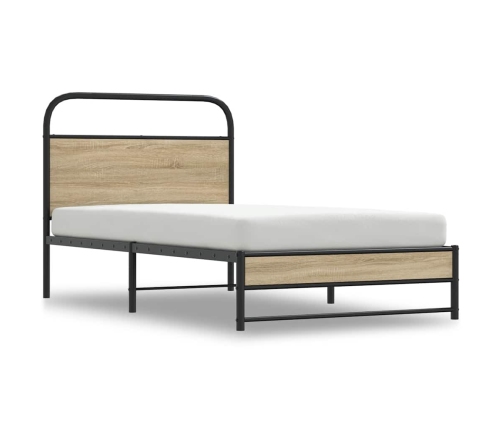 Estructura cama sin colchón 107x203 cm madera roble ahumado