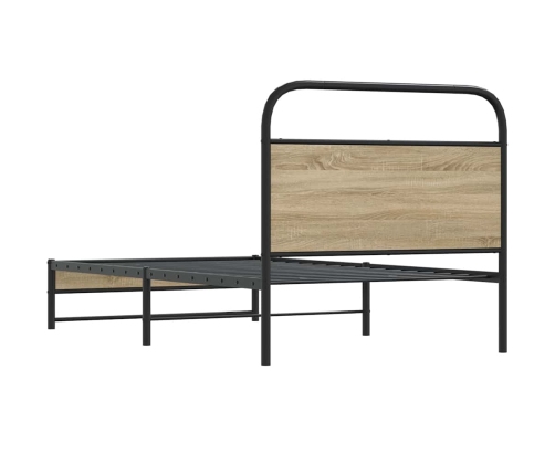 Estructura cama sin colchón 107x203 cm madera roble ahumado